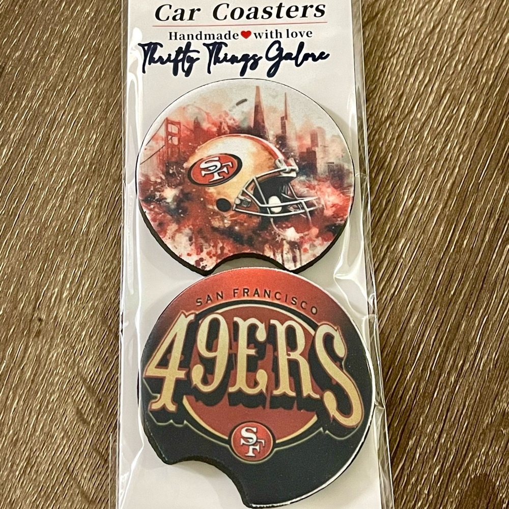 49’ers Custom Made Neoprene Car Coasters New Set/2